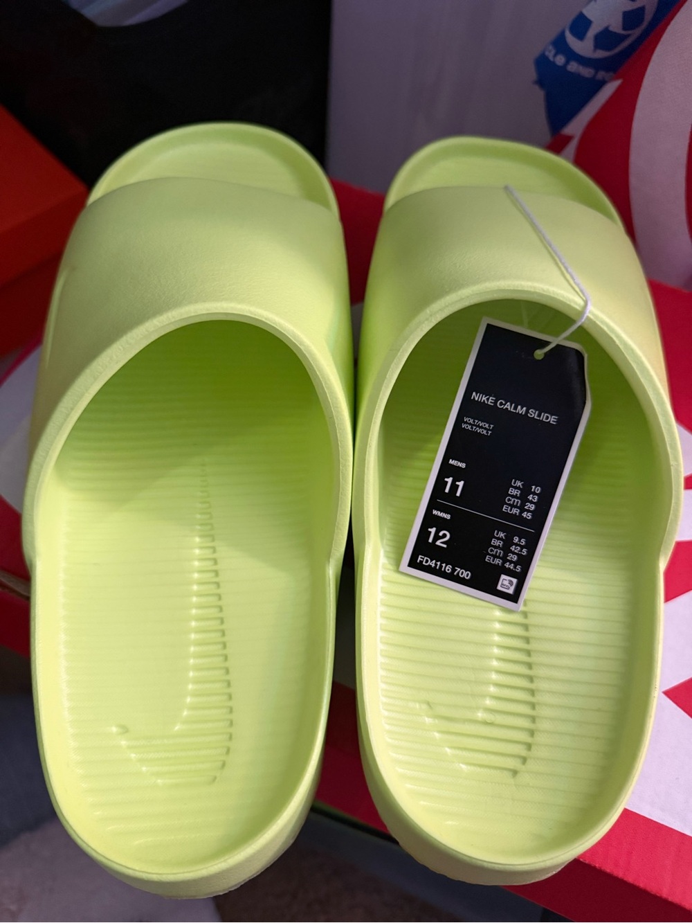 Nike Calm Slide in Volt Neon Yellow